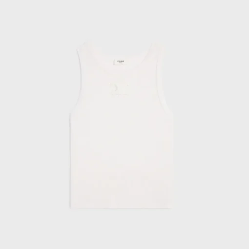triomphe tank top in ribbed silk jersey