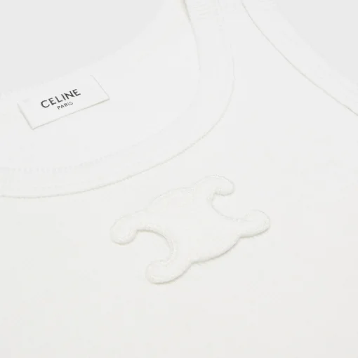 triomphe tank top in ribbed silk jersey