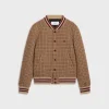 triomphe teddy jacket in houndstooth wool
