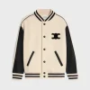 triomphe teddy jacket in textured wool