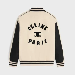 triomphe teddy jacket in textured wool