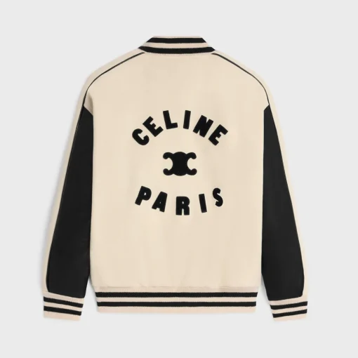 triomphe teddy jacket in textured wool