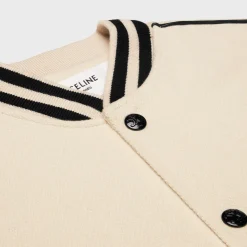 triomphe teddy jacket in textured wool
