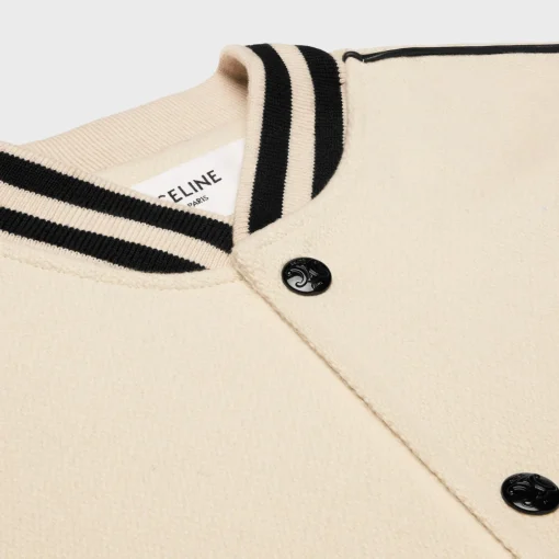 triomphe teddy jacket in textured wool