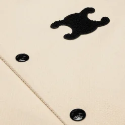 triomphe teddy jacket in textured wool
