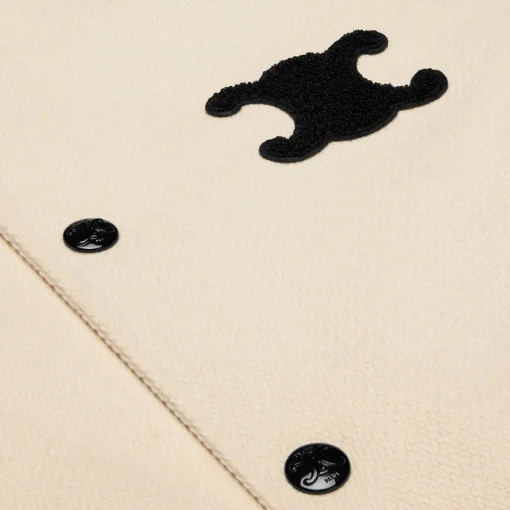triomphe teddy jacket in textured wool
