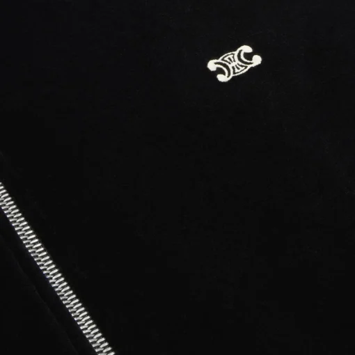 triomphe tracksuit jacket in velvet jersey