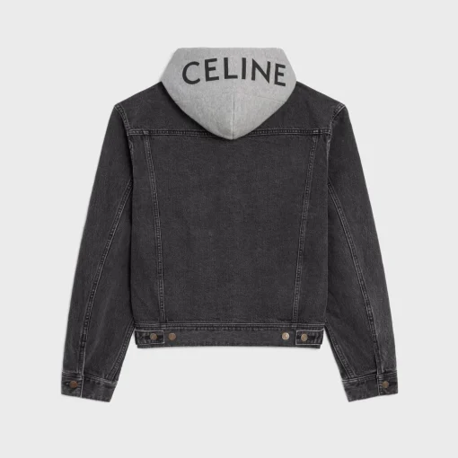 trucker jacket in charcoal wash denim