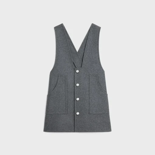 tunic mini dress in wool cloth