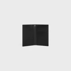 VERTICAL CARD HOLDER Essentials Grained Calfskin BLACK