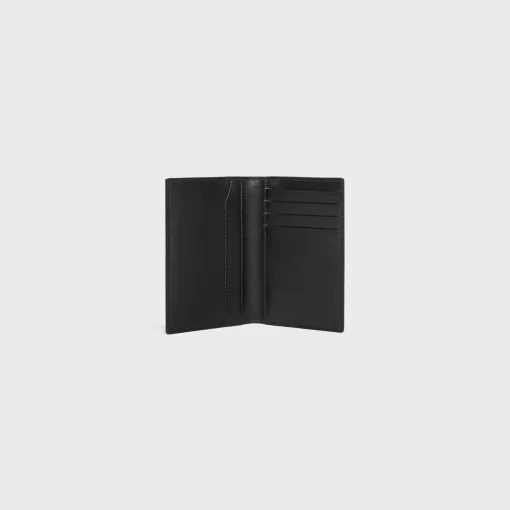 VERTICAL CARD HOLDER Triomphe L.Embossed Calf T.Emb BLACK