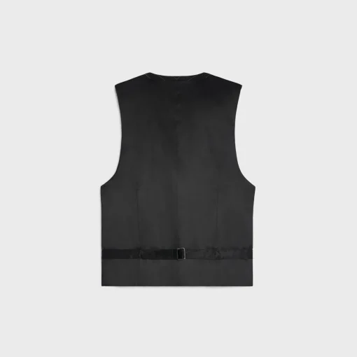 vest in wide pinstripe virgin wool