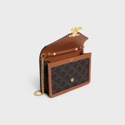 WALLET ON CHAIN MARGO in TRIOMPHE CANVAS and calfskin