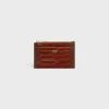 Zipped Card Holder in CROCODILE EMBOSSED CALFSKIN