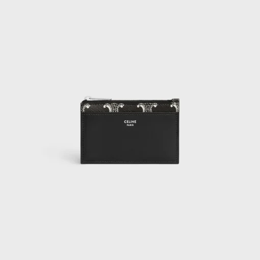 Zipped Card Holder in Triomphe canvas two-tone and calfskin