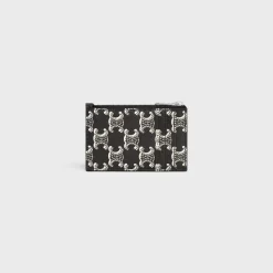 Zipped Card Holder in Triomphe canvas two-tone and calfskin