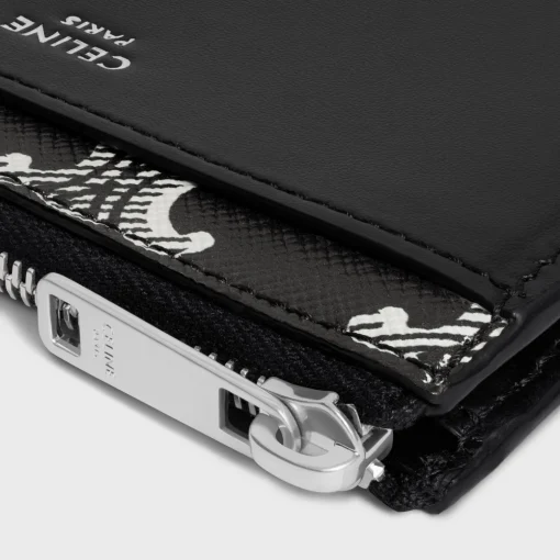Zipped Card Holder in Triomphe canvas two-tone and calfskin